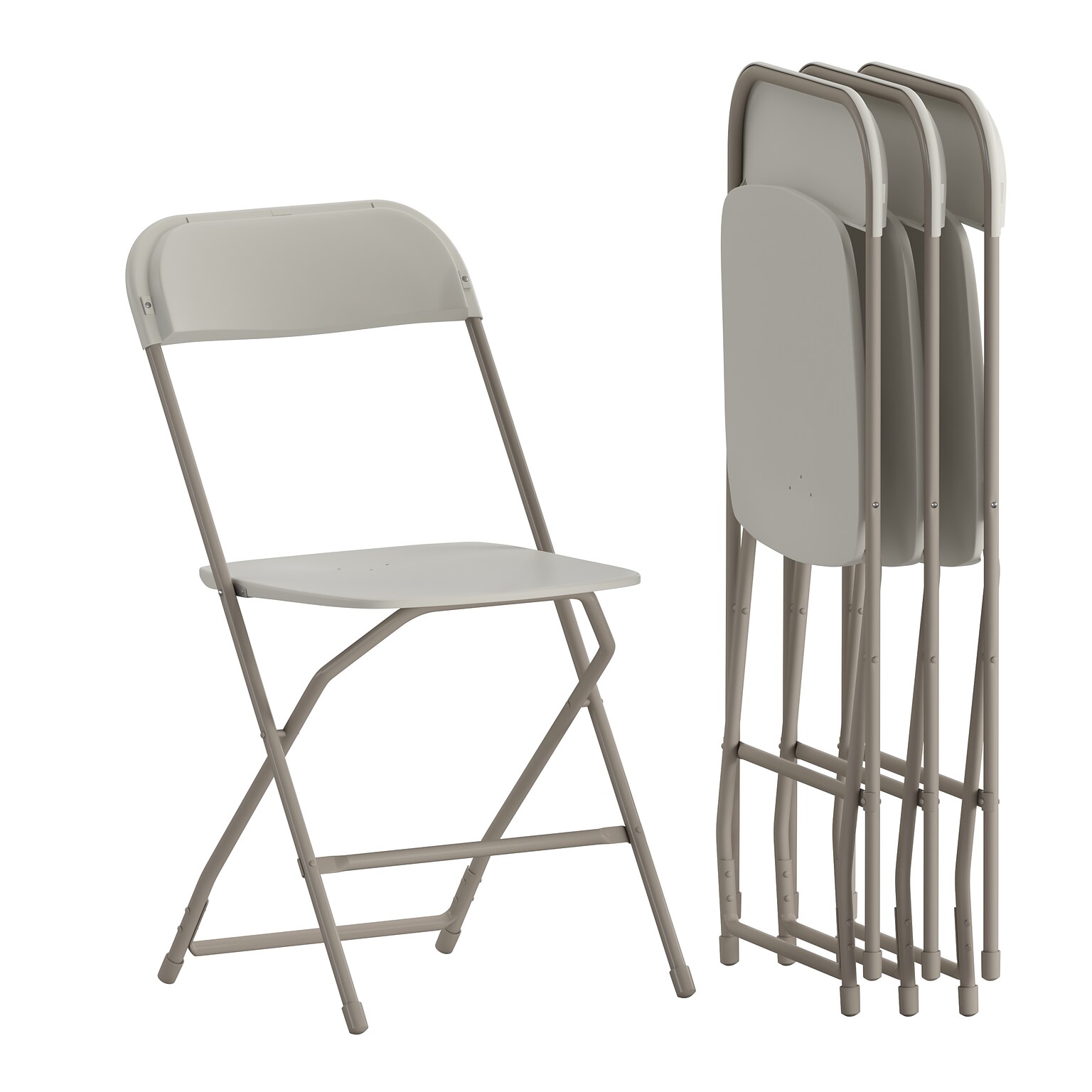 Flash Furniture Plastic Folding Chair, Beige, Set of 4 (4LEL3BEIGE)