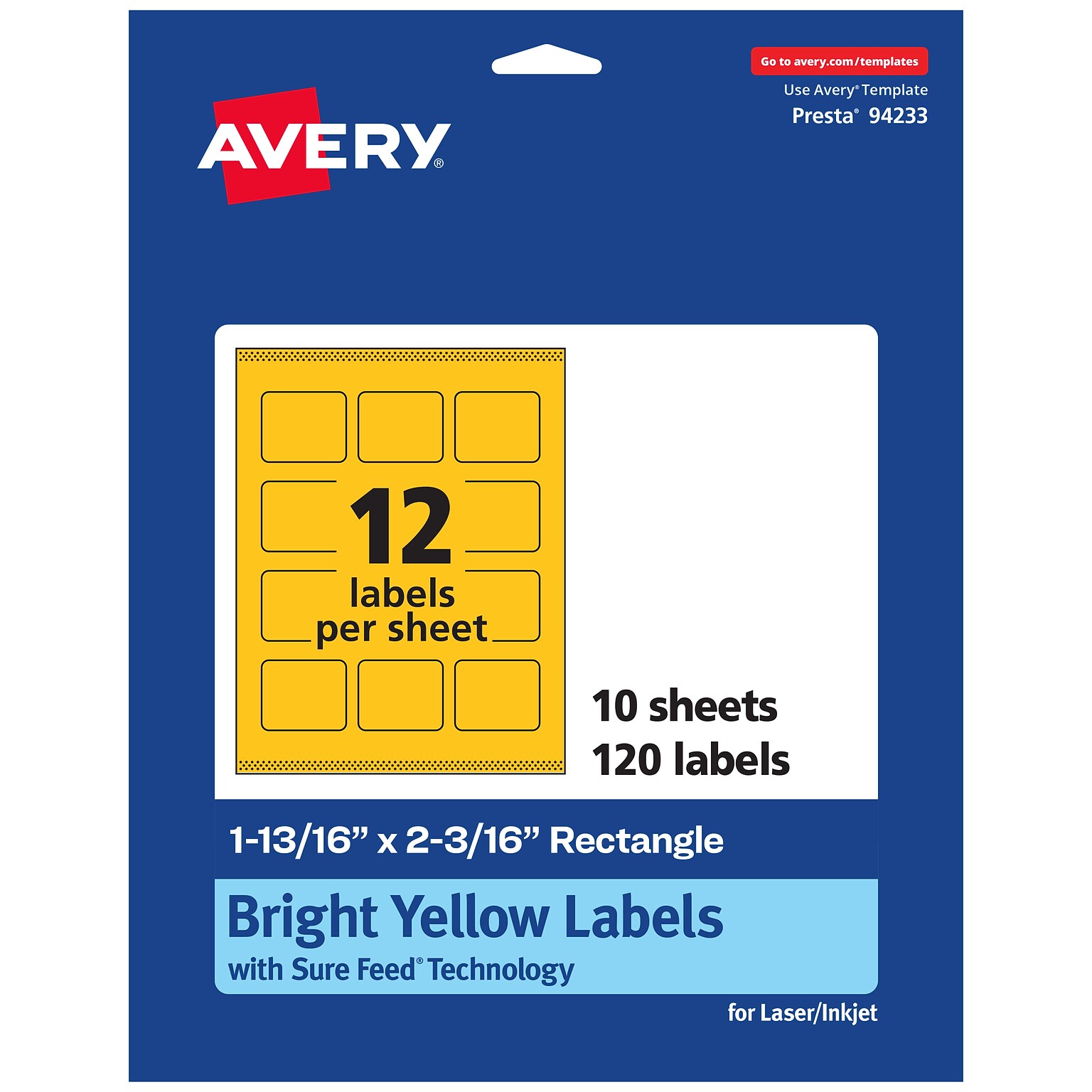 Avery Hemp Arched Laser/Inkjet Multipurpose Labels, 3 x 2-1/4, Off-White (72/Pack)