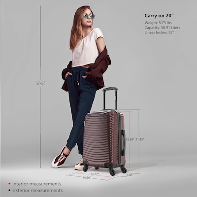 DUKAP Adly 21.45" Hardside Suitcase, 4-Wheeled Spinner, TSA Checkpoint Friendly, Wine (DKADL00S-WIN)