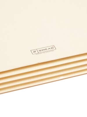 Smead® End Tab File Pocket, Reinforced Straight-Cut Tab, 3-1/2" Expansion, Fully-Lined Gusset, Letter Size, Manila (75164)