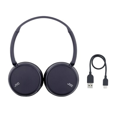JVC Wireless On-Ear Foldable Headphones, Bluetooth, Blue (JVCHAS36WA)