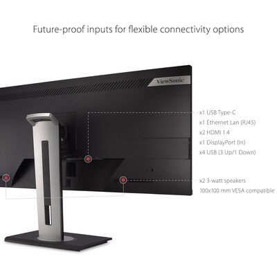 ViewSonic UltraWide WQHD 34" 60 Hz LCD Monitor, Black (VG3456)