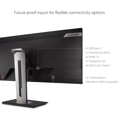 ViewSonic Ergonomic 34" 60 Hz LCD Monitor, Black (VG3456)