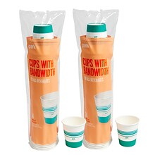 Two Each Perk™ Paper Hot Cup, 10 Oz., White/Teal, 50/Pack (PK54366)