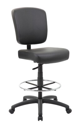 Boss Office Products Bariatric Armless CareSoft Office Stool, Black (B1680-BK)