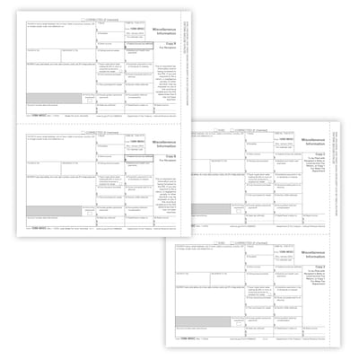 ComplyRight 2024 1099-MISC Tax Form Recipient Copy Only, 3-Part, 2-Up, Copy B, C/2, 25/Pack (611325)