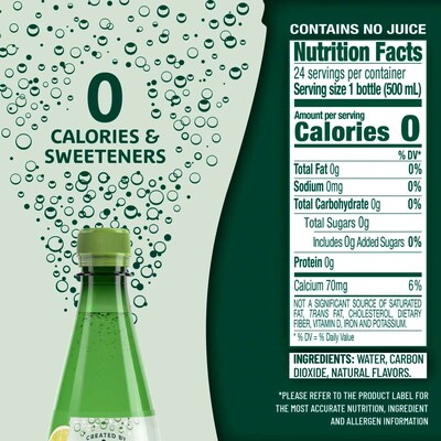 Perrier Flavored Lime Sparkling Mineral Water, 16.9 oz., 24 Bottles/Carton (12283034)