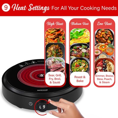 Brentwood Select 1300-Watt Countertop Infrared Single Burner, Black (TS-383DBK)