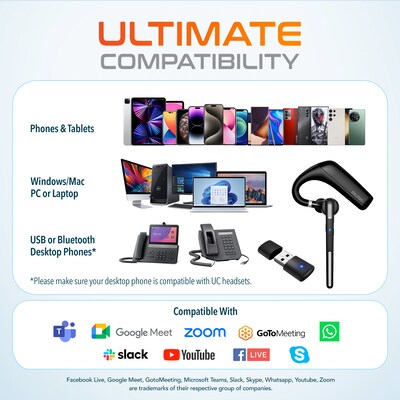 Delton 90X/C24 Wireless Noise Cancelling Bluetooth Earpiece and 1080p Webcam Bundle, Black (DBTHEAD90XBNDL)