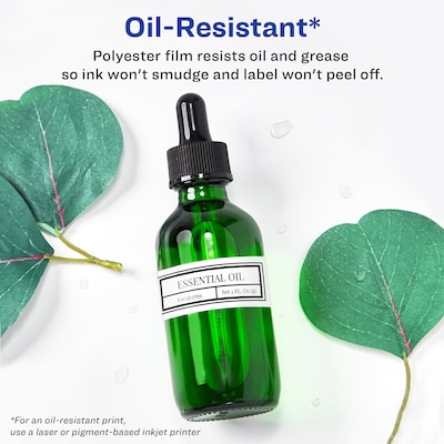 Avery Laser/Inkjet Waterproof Multipurpose Rectangle Labels, 0.5" x 1.75", White, 3000 Labels/Box (94204)