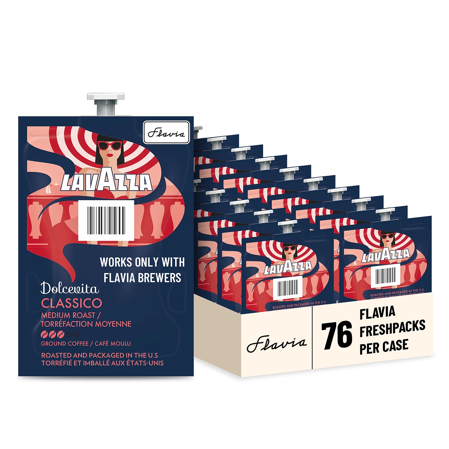 Lavazza Dolcevita Classico Coffee Flavia Freshpacks, Medium Roast, 76/Carton (MDR01040)