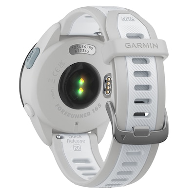 Garmin Forerunner 165 Smartwatch, GPS, 43mm, Mist Gray & Whitestone Silicone Band (010-02863-31)