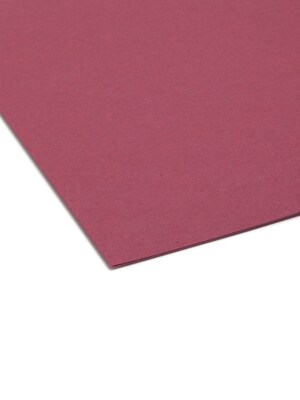 Smead File Folder, 3 Tab, Letter Size, Maroon, 100/Box (10275)