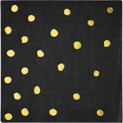 Creative Converting Black and Gold Foil Dot Paper Beverage Napkins, 192/Pack (329931)
