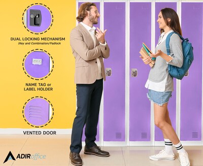 AdirOffice 72'' Single Tier Purple Storage Locker (629-201-PUR)