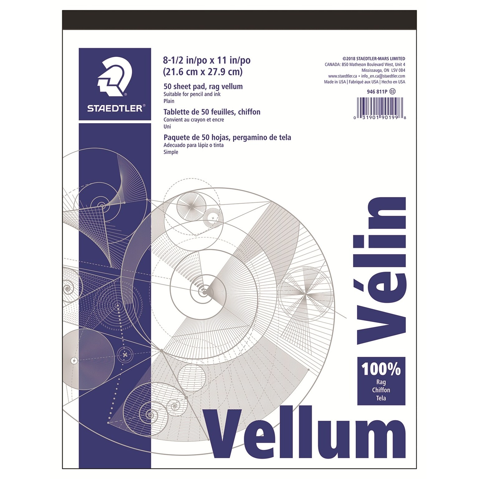 Staedtler Tracing Paper, 8.5 x 11, White, 50/Pack (946 811P)