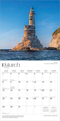 2026 BrownTrout World's Greatest Lighthouses 12" x 12" Monthly Wall Calendar (9798330704385)
