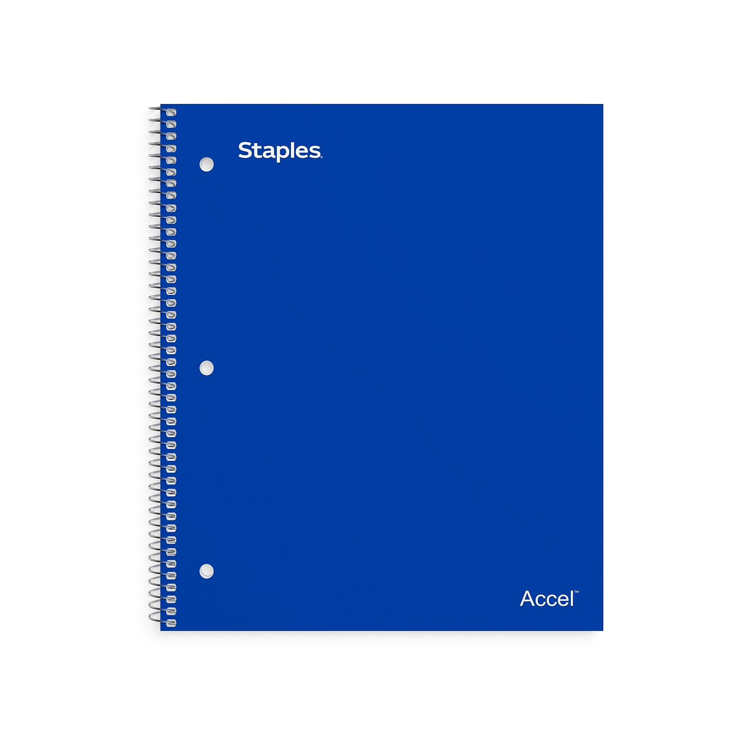 Staples Premium Poly 1-Subject Notebook, 8 x 10.5, Wide Ruled, 100 Sheets, Blue (ST20957D)