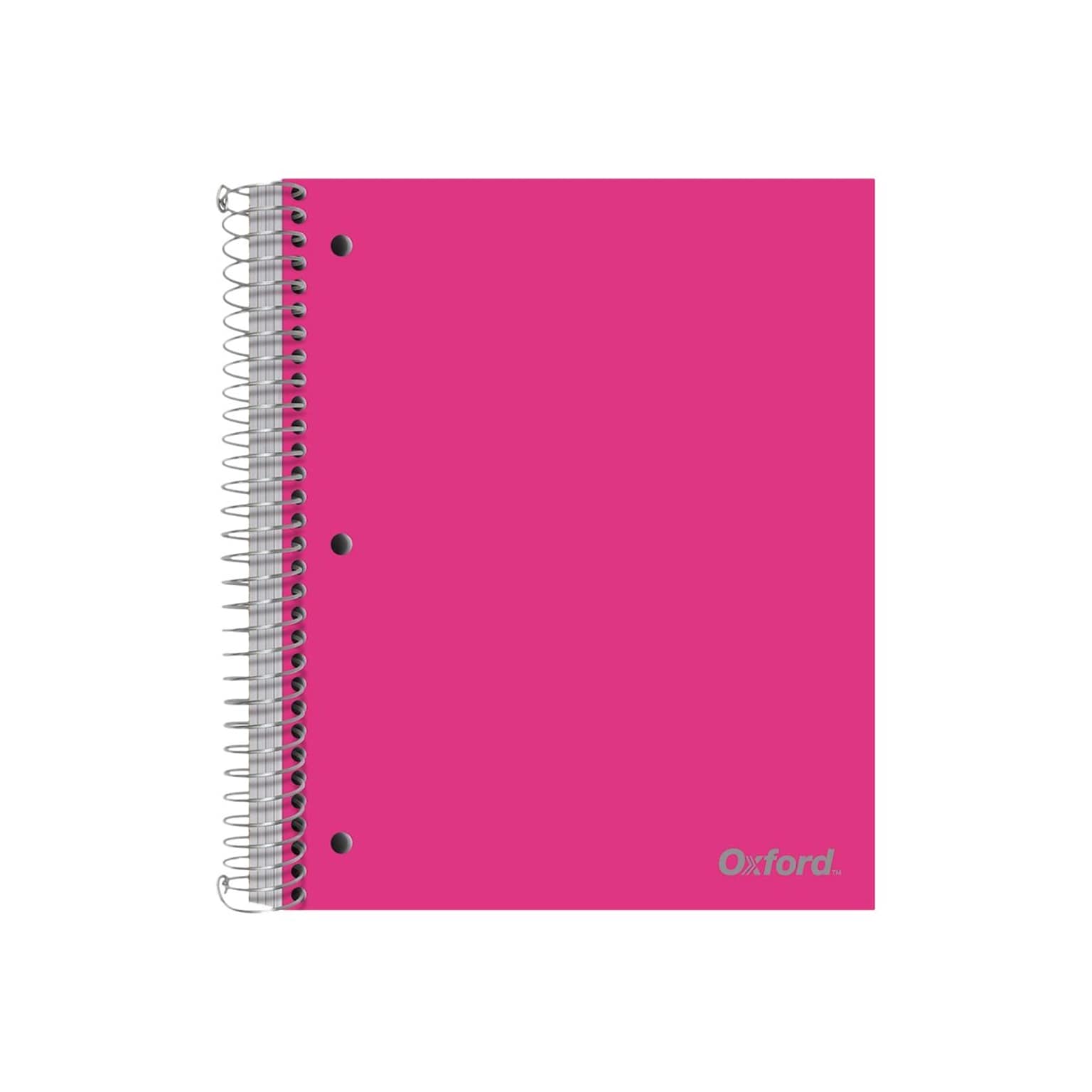 Oxford 5-Subject Subject Plastic Notebooks, 9 x 11, College Ruled, 200 Sheets, Each (10588)