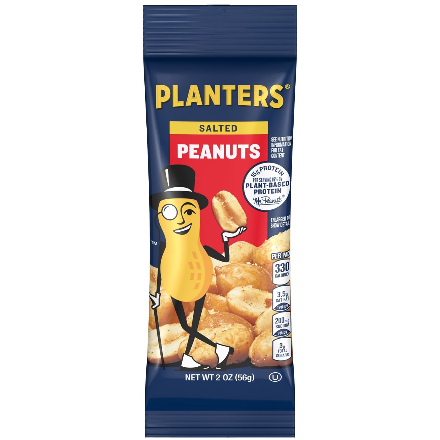 Planters Roasted Salted Peanuts, 2 oz., 144 Bags/Pack (GEN00360)