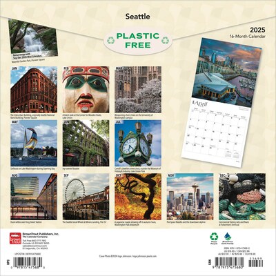 2025 BrownTrout Seattle 12 x 12 Monthly  Wall Calendar (9781975475680)