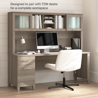 Bush Home Somerset 72"W Desktop Hutch, Ash Gray (WC81611)