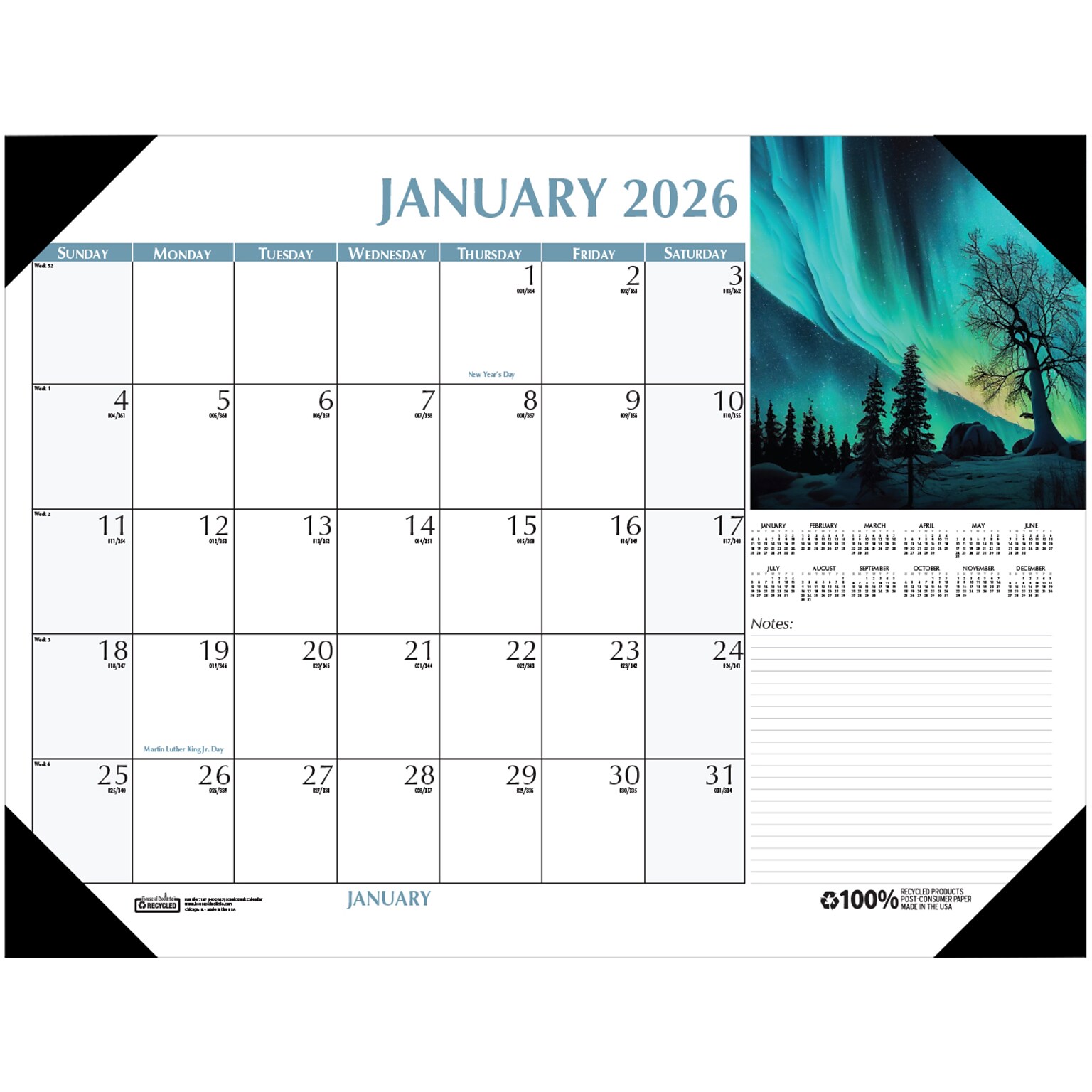 2026 House of Doolittle Earthscapes Scenic 22 x 17 Monthly Desk Pad Calendar, Multi (147-26)