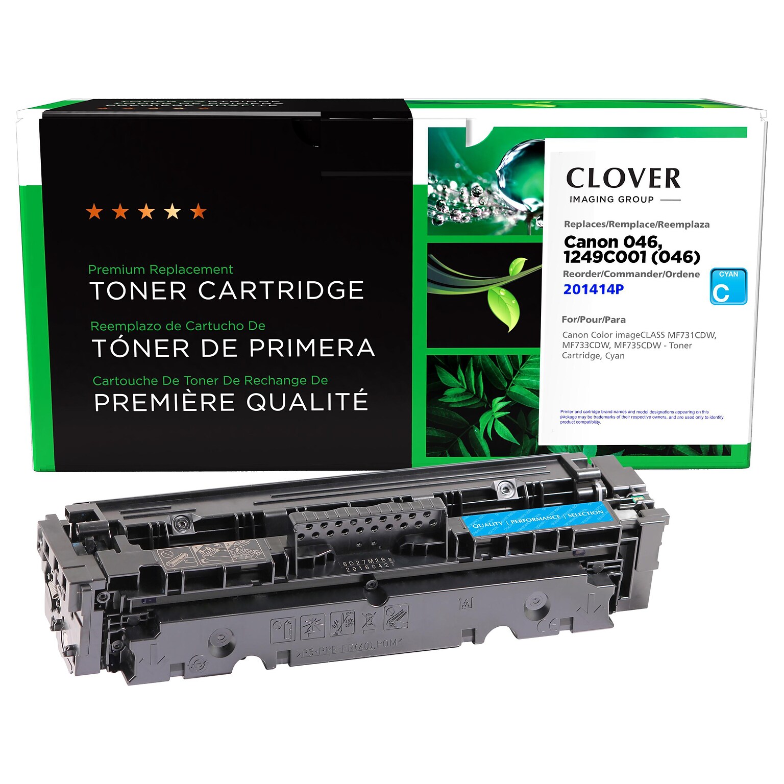 Clover Imaging Group Remanufactured Cyan Standard Yield Toner Cartridge Replacement for Canon 046 (1249C001)