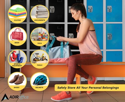 AdirOffice 72'' 4-Tier Blue Storage Locker (629-204-BLU)