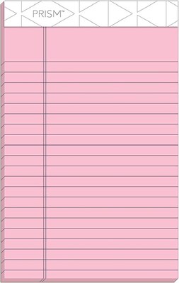 TOPS Prism+ Legal Notepads, 5" x 8", Narrow Ruled, Pink, 50 Sheets/Pad, 12 Pads/Pack (63050)