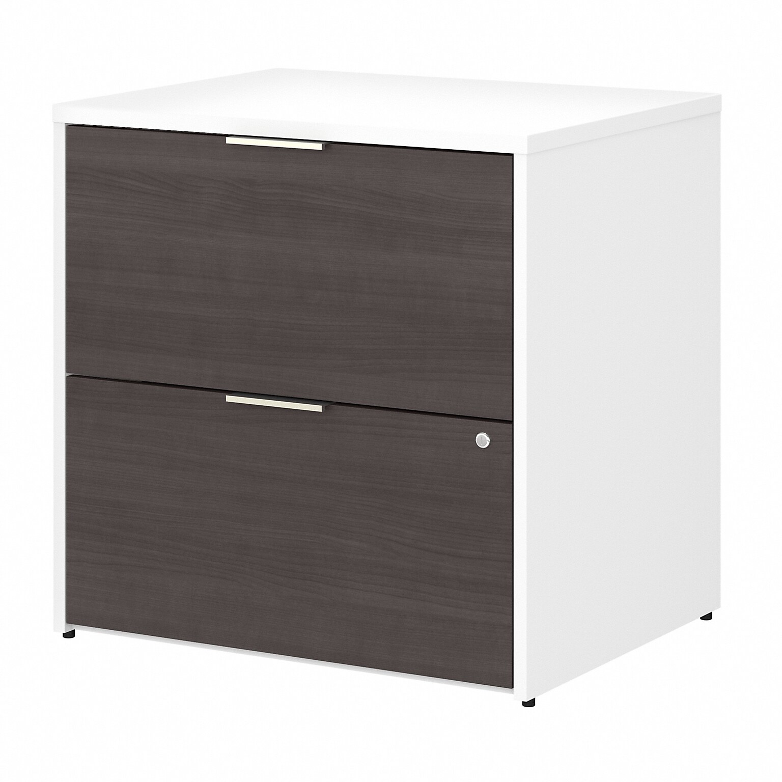 Bush Business Furniture Jamestown 2-Drawer Lateral File Cabinet, Locking, Letter/Legal, Storm Gray/White, 29.72 (JTF130SGWHSU)