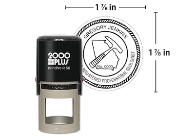 2000 Plus® PrintPro™ R50 Self-Inking Round Notary Stamp, 1-7/8 diameter