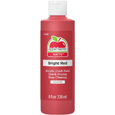 Apple Barrel Acrylic Paint Matte, 8oz., Bright Red, 6/Pack (APP20401E-6)