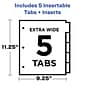 Avery Big Tab Insertable Plastic Dividers with Pocket, 5 Tabs, Multicolor (11902)