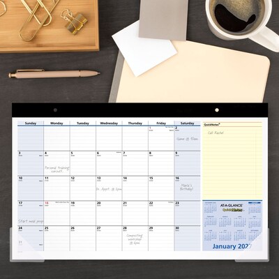 2027-2028 AT-A-GLANCE QuickNotes 18 x 11 Monthly Desk Pad Calendar (SK710-00-27)