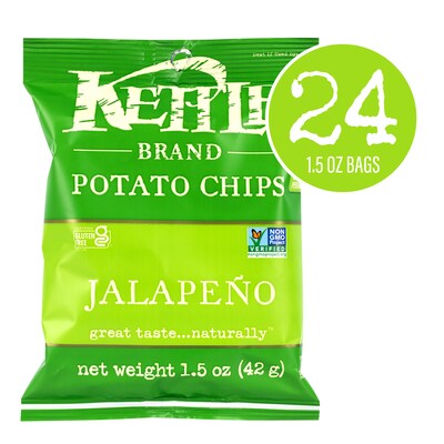 Kettle Brand Gluten Free Jalapeno Potato Chips, 1.5 oz., 24/Box (220-02569)