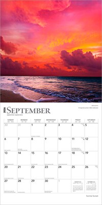 2026 BrownTrout Sunrise Sunset 12" x 12" Monthly Wall Calendar (9798330705719)