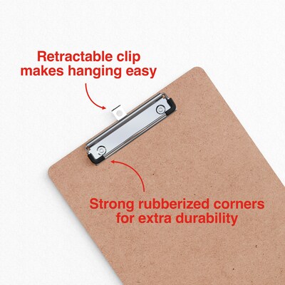 Staples® Hardboard Clipboard, Letter Size, Natural Brown (ST44292-CC)