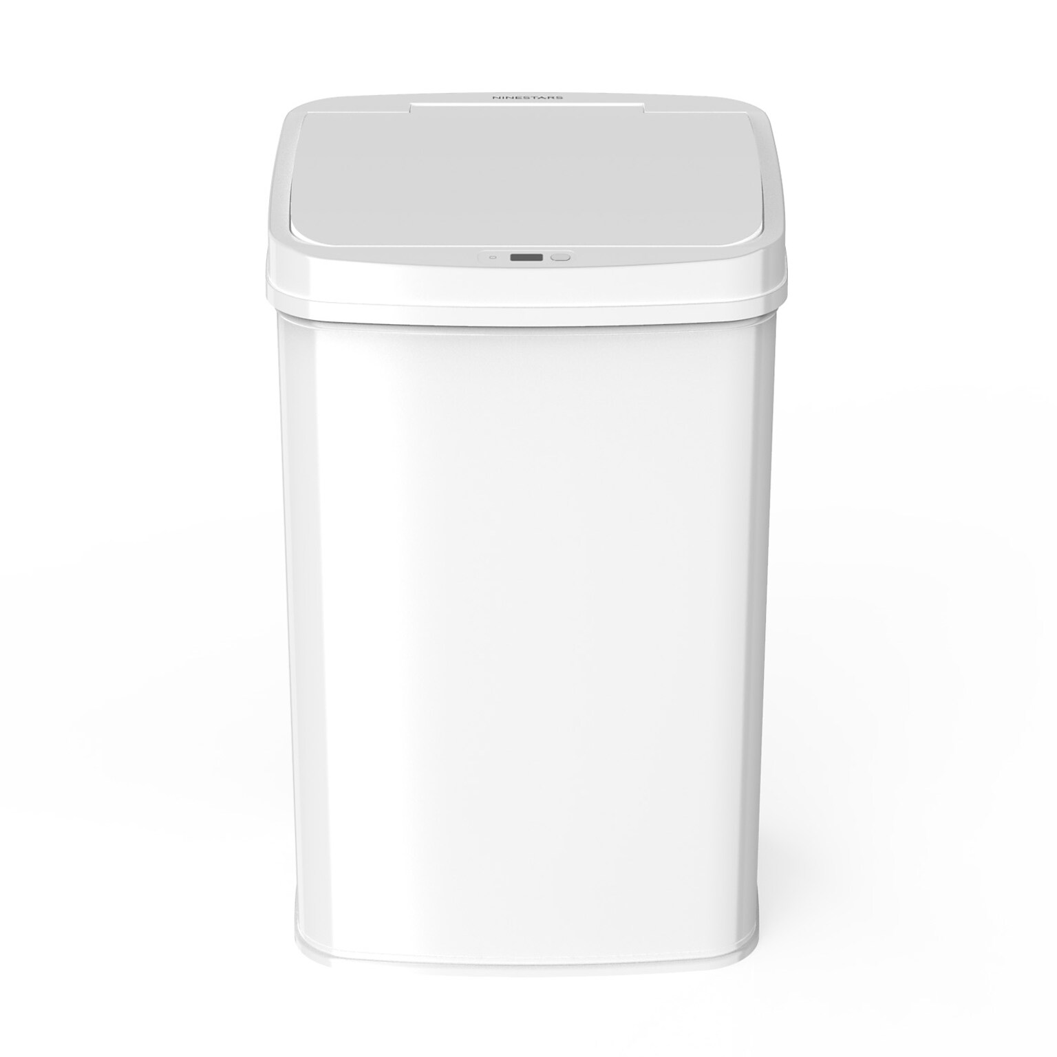 NineStars Stainless Steel Indoor Automatic Sensor Trash Can, 13.2 Gallons, White (DZT-50-28WH)