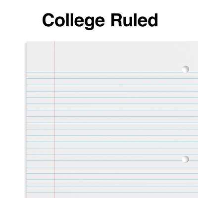 Staples 1-Subject Notebooks, 8" x 10.5", College Ruled, 70 Sheets, Assorted Colors, 6/Pack (ST58376C)
