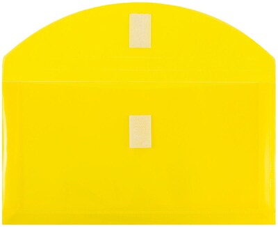 JAM Paper Premium Plastic Filing Envelope with Hook & Loop Closure, Yellow, 3/Pack (921V1YEX3)