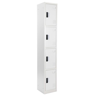 AdirOffice 72"H 4-Tier White Storage Locker (ADI629-204-WHI-DL)