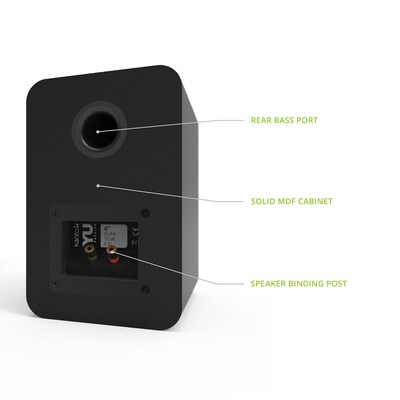 Kanto YU Passive 4" Speakers with 1" Silk Dome Tweeter and 4" Kevlar Woofer, Black, Pair (YU4P)