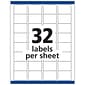 Avery Laser/Inkjet Identification Labels, 1 1/4" x 1 3/4", White, 32/Sheet, 15 Sheets/Pack (6570)