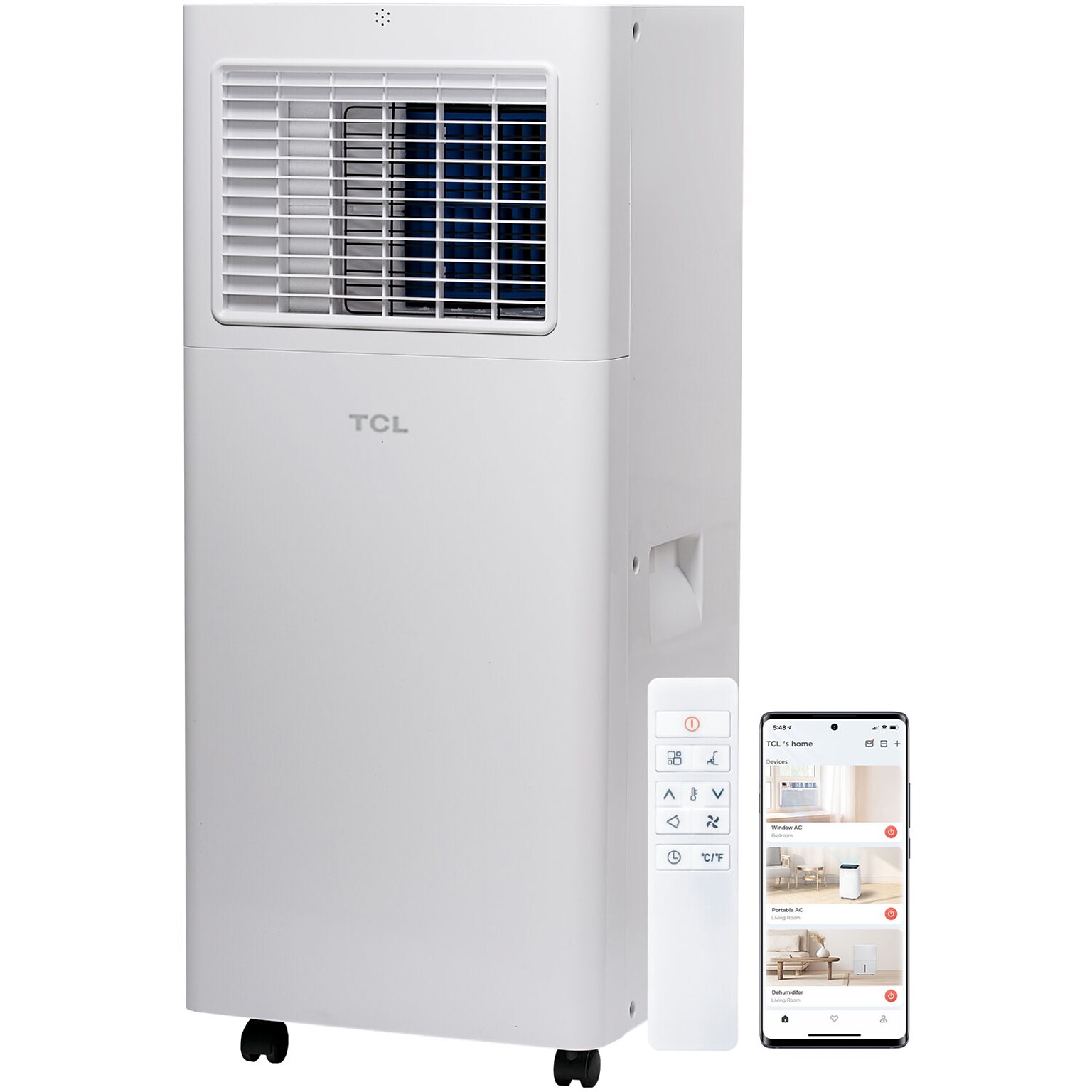 TCL 115-Volt 8,500 BTU (5,100 BTU DOE) Portable Air Conditioner with Remote, White (H5P44W)
