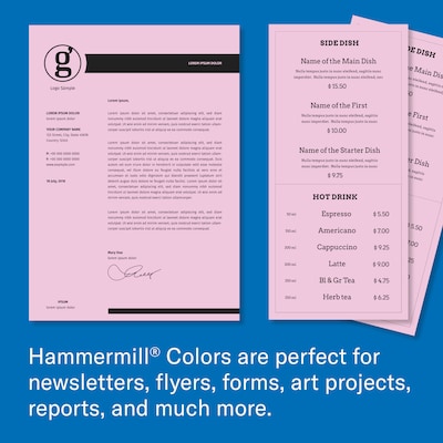Hammermill 8.5" x 11" Colored Copy Paper, 20 lbs., Lilac, 500 Sheets/Ream, 10 Reams/Carton (102269CT)