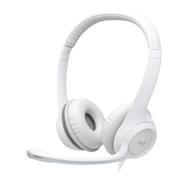 Logitech H390 Noise Canceling Stereo Headset, White (981-001285)