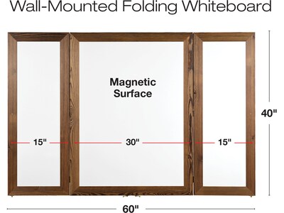 Excello Global Products Double Sided Magnetic Steel Dry-Erase Whiteboard, Wood Frame, 5' x 3' (EGP-HD-0530-BN)