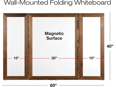 Excello Global Products Double Sided Magnetic Steel Dry-Erase Whiteboard, Wood Frame, 5' x 3' (EGP-HD-0530-BN)