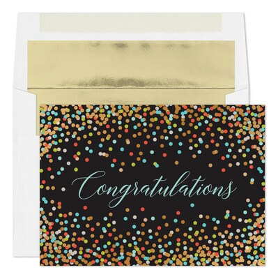 Custom Confetti Festivity Cards, with Envelopes, 7 7/8 x 5 5/8 Congratulation Card, 25 Cards per S